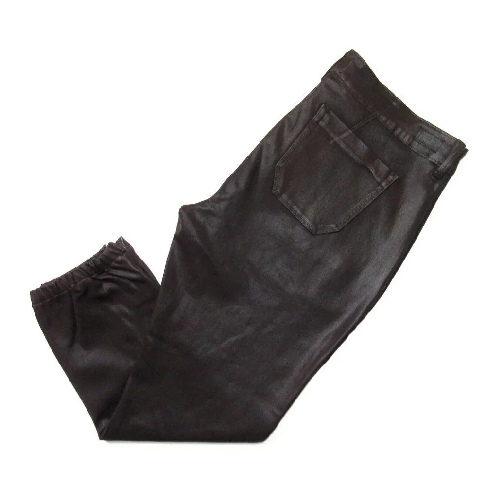 NWT Paige Mayslie Jogger in Chicory Coffee Luxe Coated Transcend Stretch Jean 34